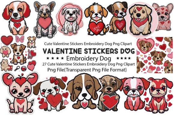 Cute Valentine Stickers Embroidery Dog Review