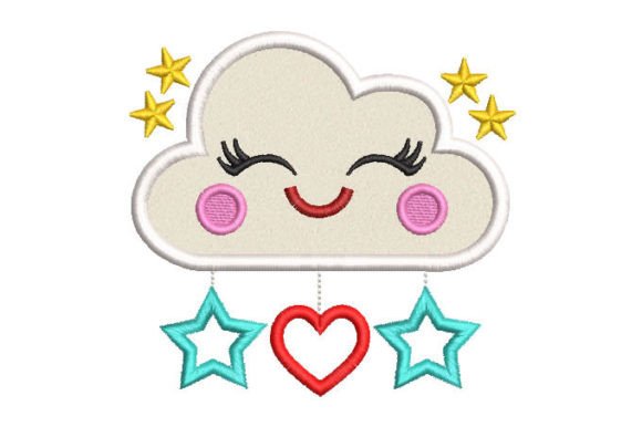 Reviewing the Cloud with Stars Embroidery Design