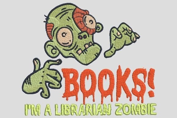 Reviewing the Horror Librarian Zombie Embroidery Design