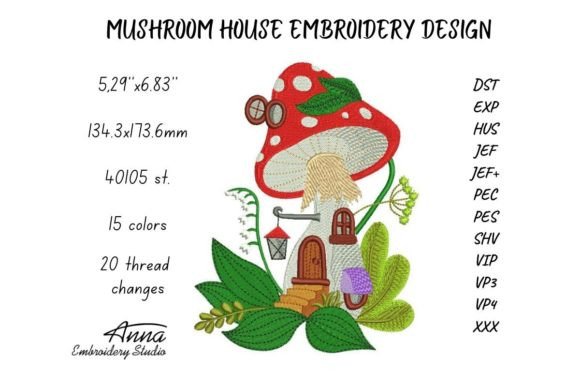 Reviewing the Mushroom House Embroidery Design